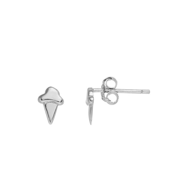 NWT FAO Schwarz Sterling Silver Stud Earrings Set of 2 Ice Cream & Crown - Picture 5 of 9